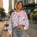 Cute Cartoon Graphic Oversized Crop Top