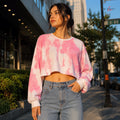 Pink Tie-Dye Oversized Crop Top
