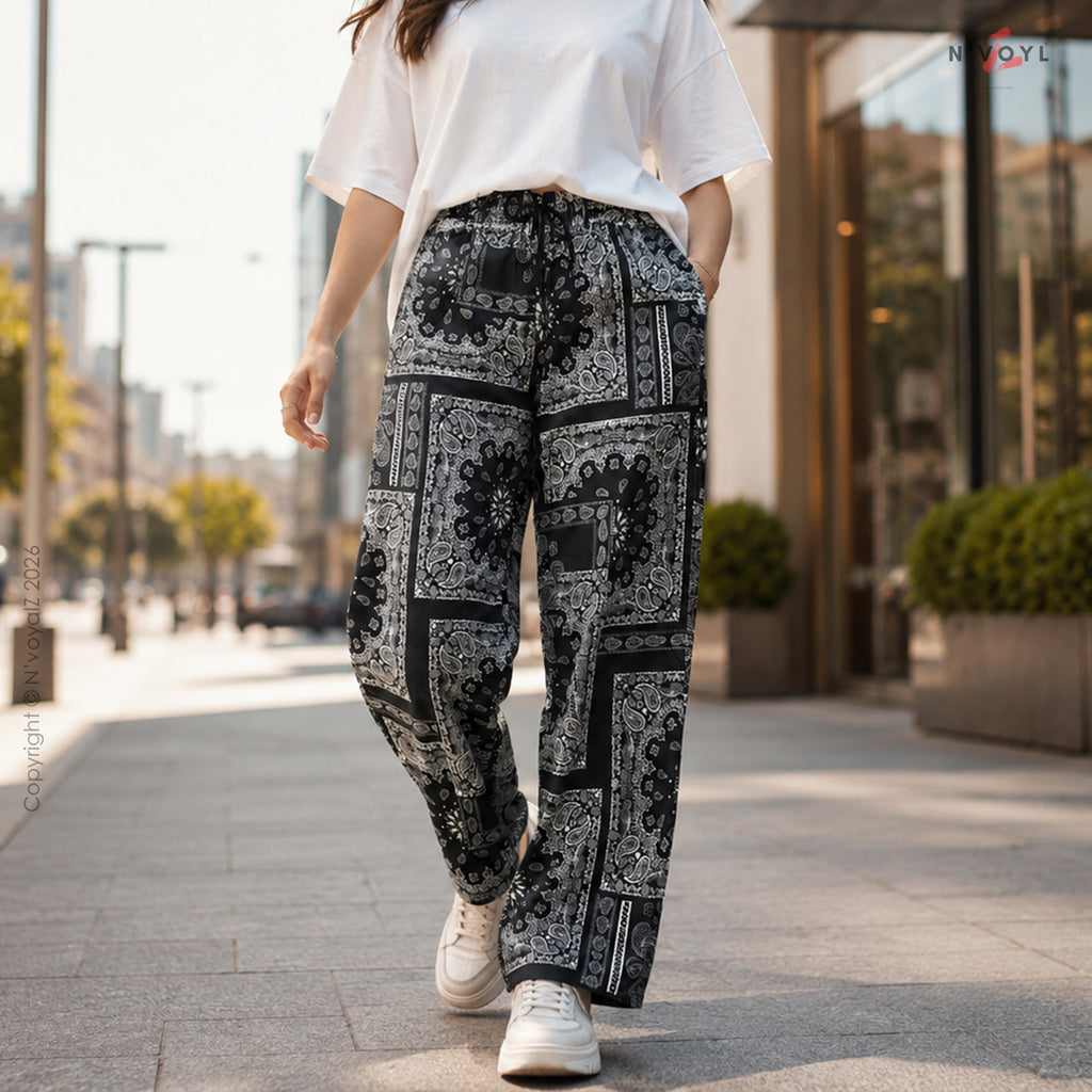 Midnight Bandana Straight-Fit Pants