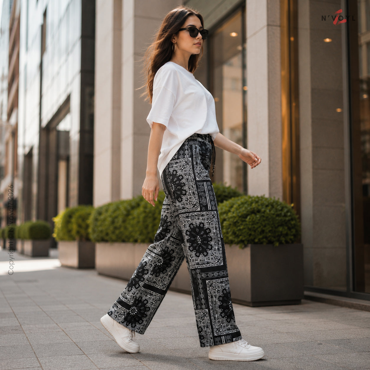 Midnight Bandana Straight-Fit Pants
