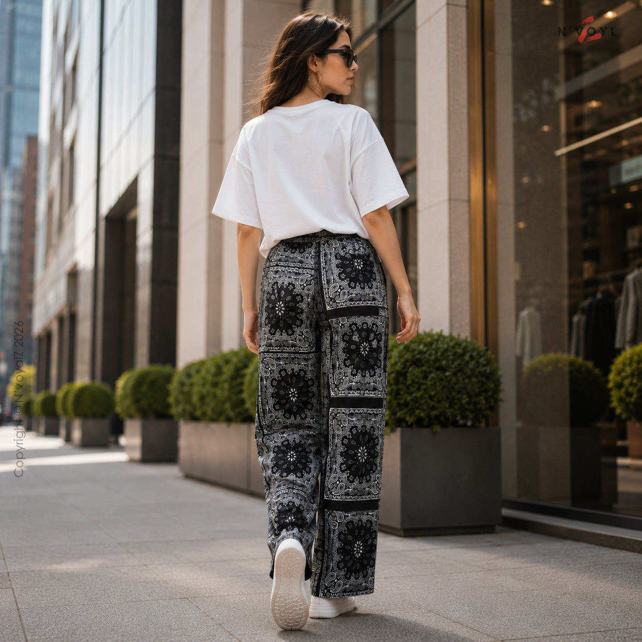 Midnight Bandana Straight-Fit Pants