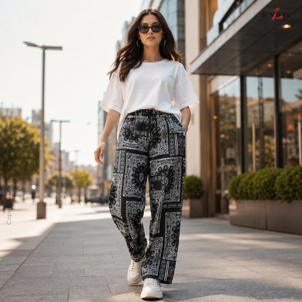 Midnight Bandana Straight-Fit Pants