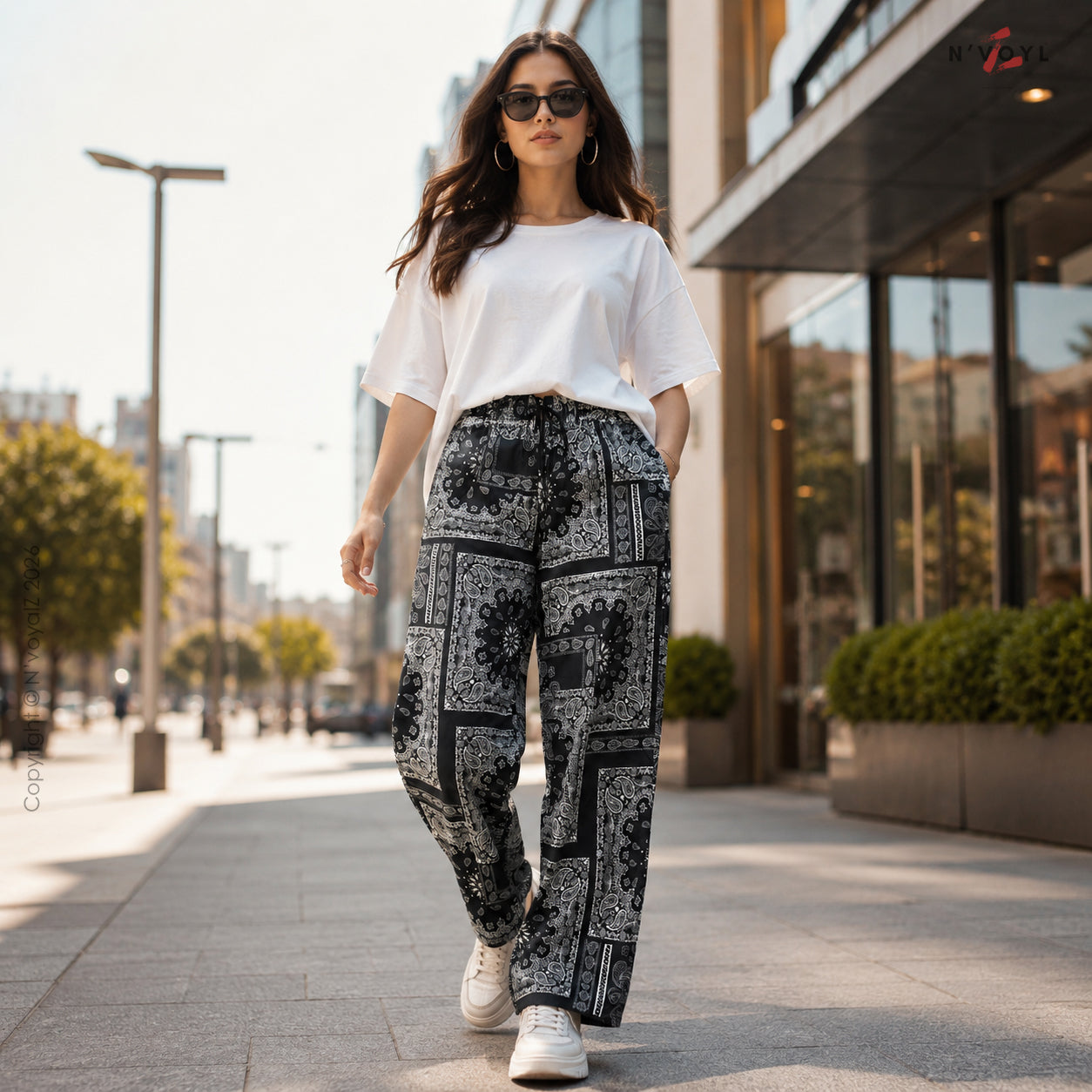 Midnight Bandana Straight-Fit Pants