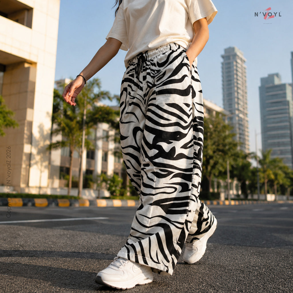 Zebra Wave Straight-Fit Pants