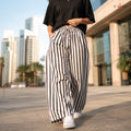 Mono Stripe Straight-Fit Pants