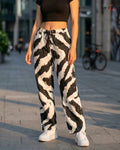 Midnight Zebra Straight-Fit Pants