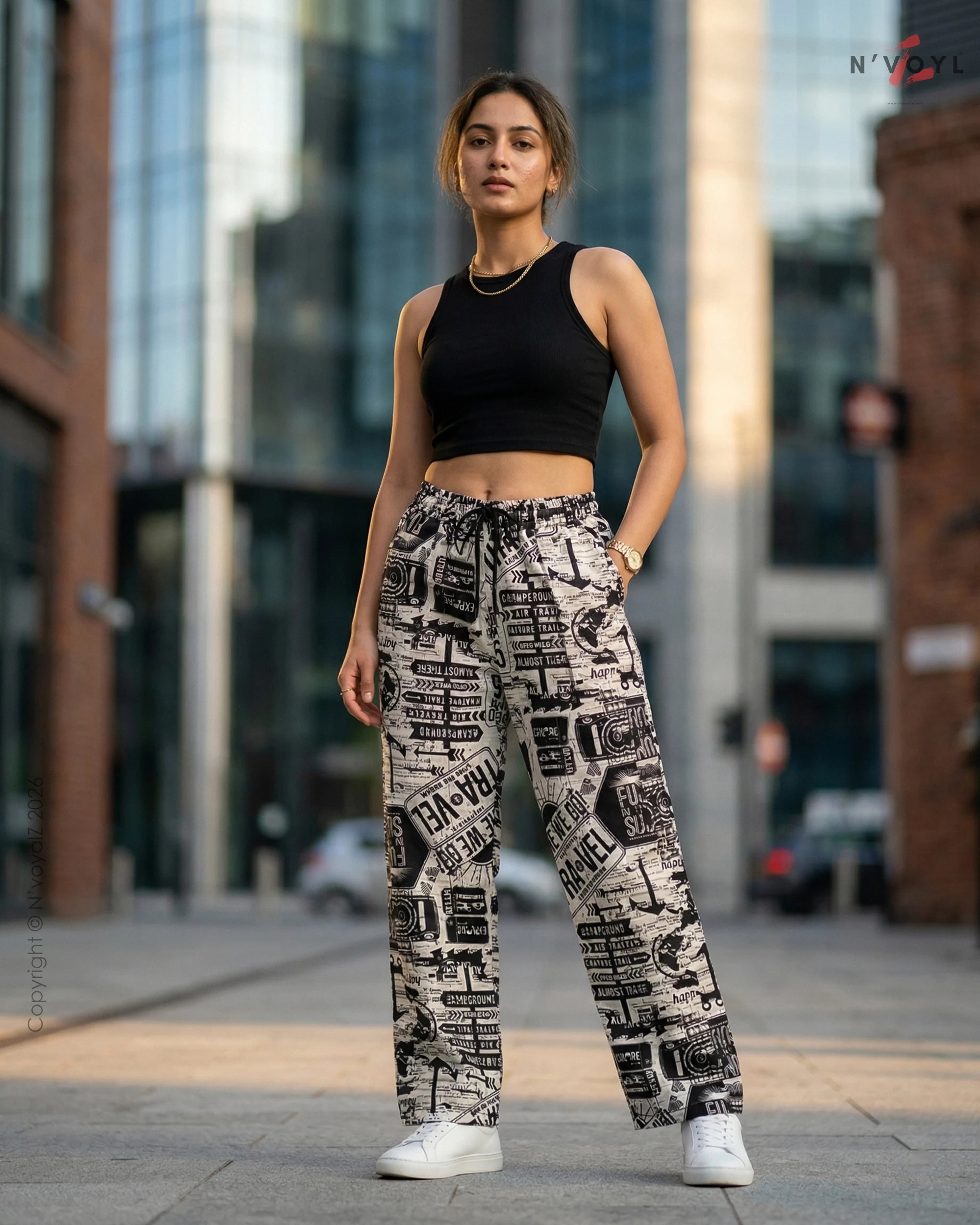 Travel Street Script Pants