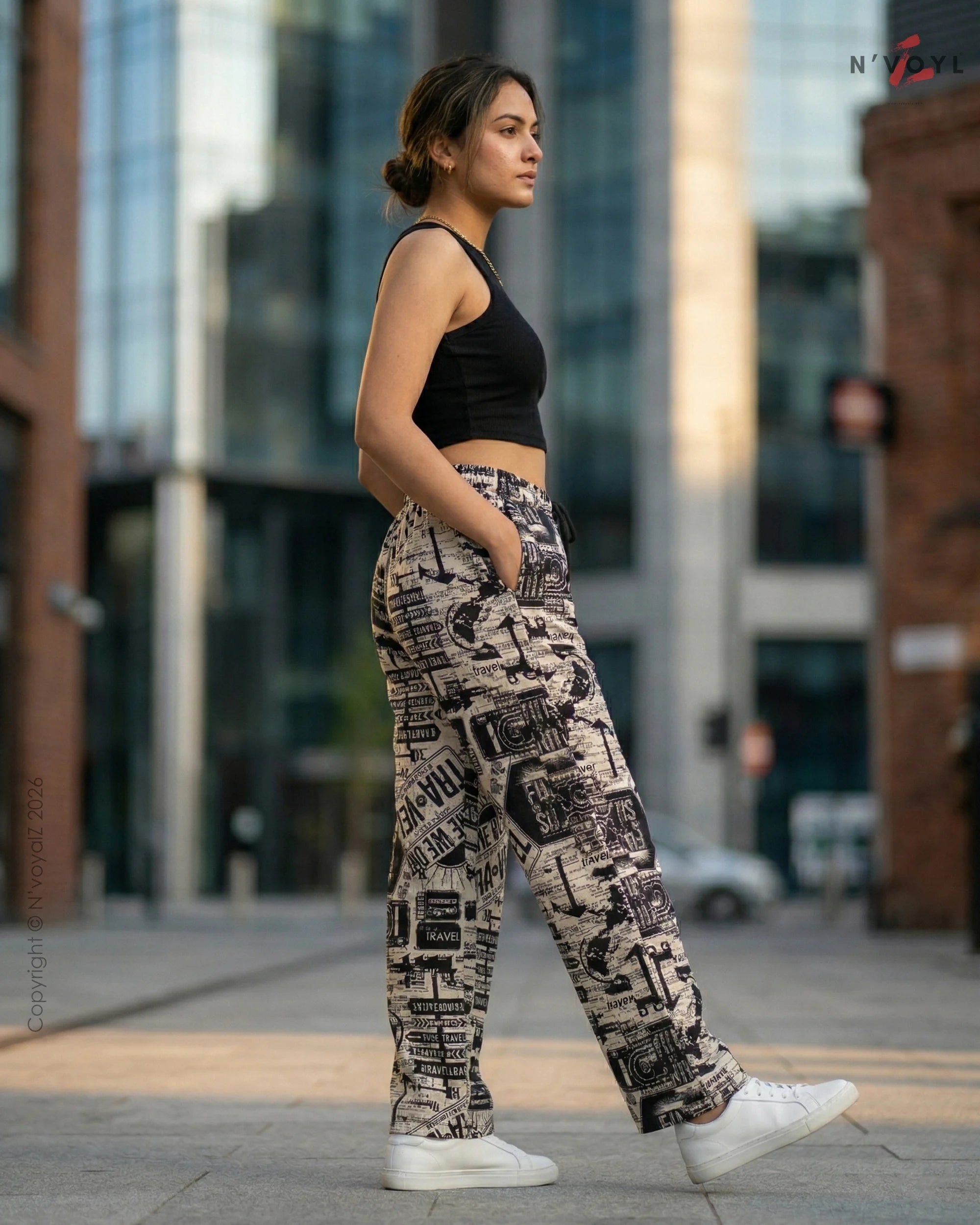 Travel Street Script Pants