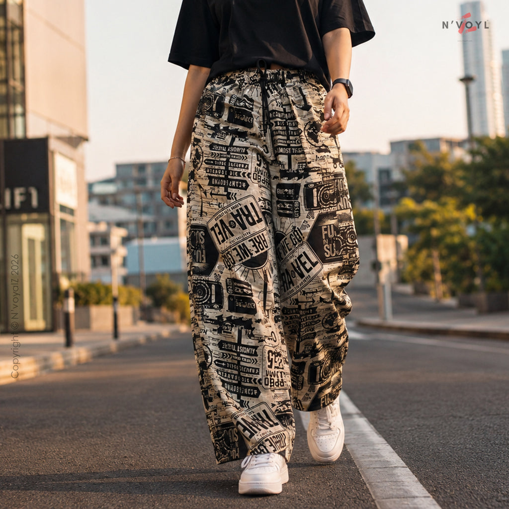 Travel Street Script Pants