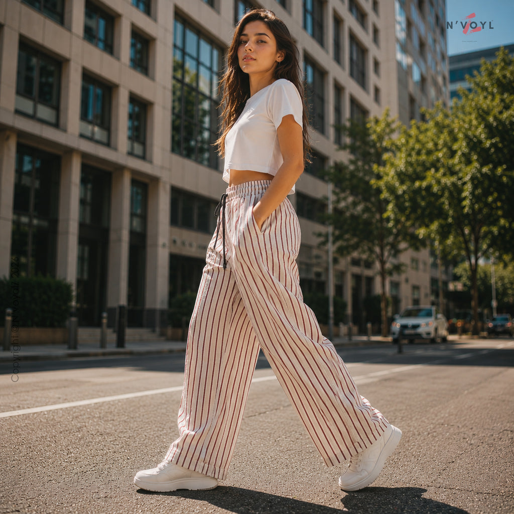 Sand Stripe Flow Pants