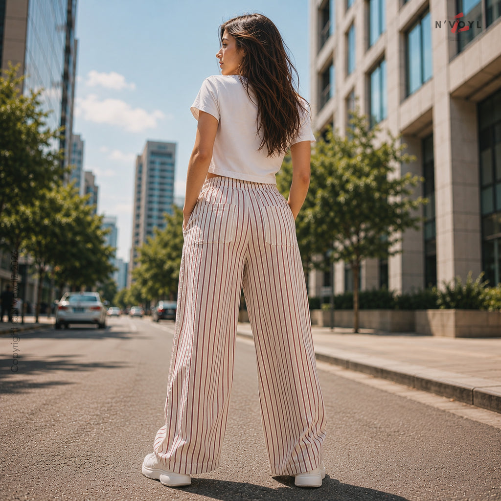 Sand Stripe Flow Pants