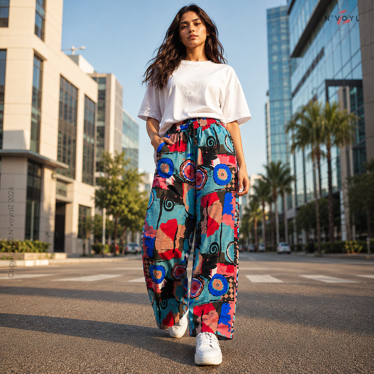 Abstract Pop Flow Pants