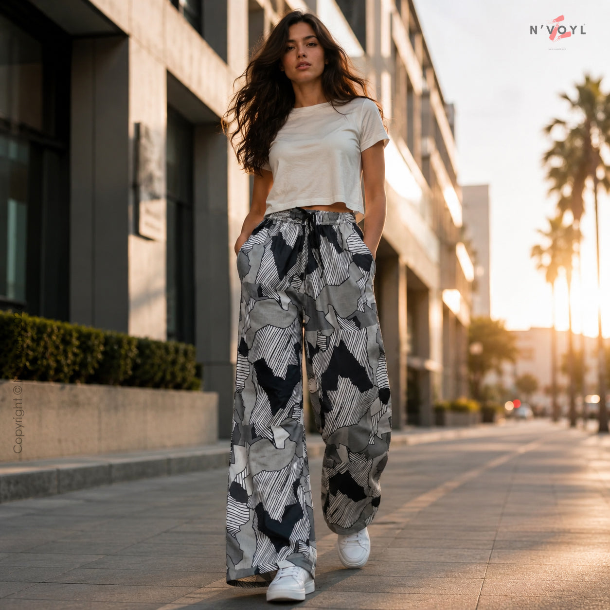 Urban Shadow Grey Camo Wide-Leg Pants