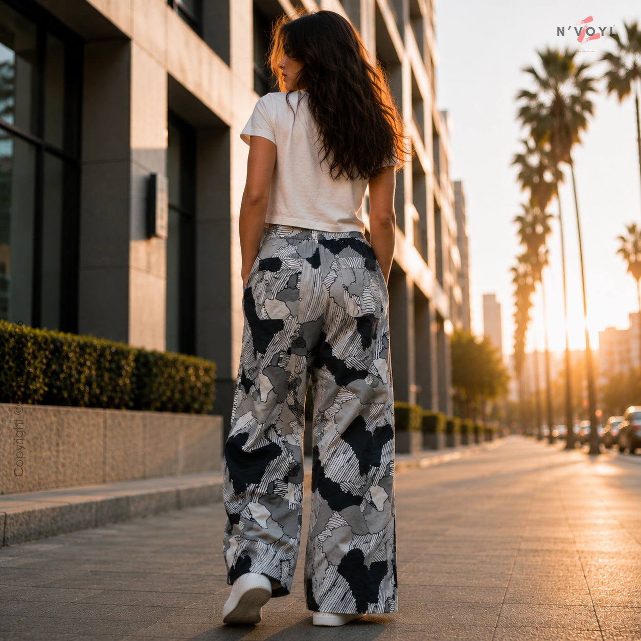 Urban Shadow Grey Camo Wide-Leg Pants