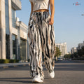 Neutral Zebra Print Wide Pants