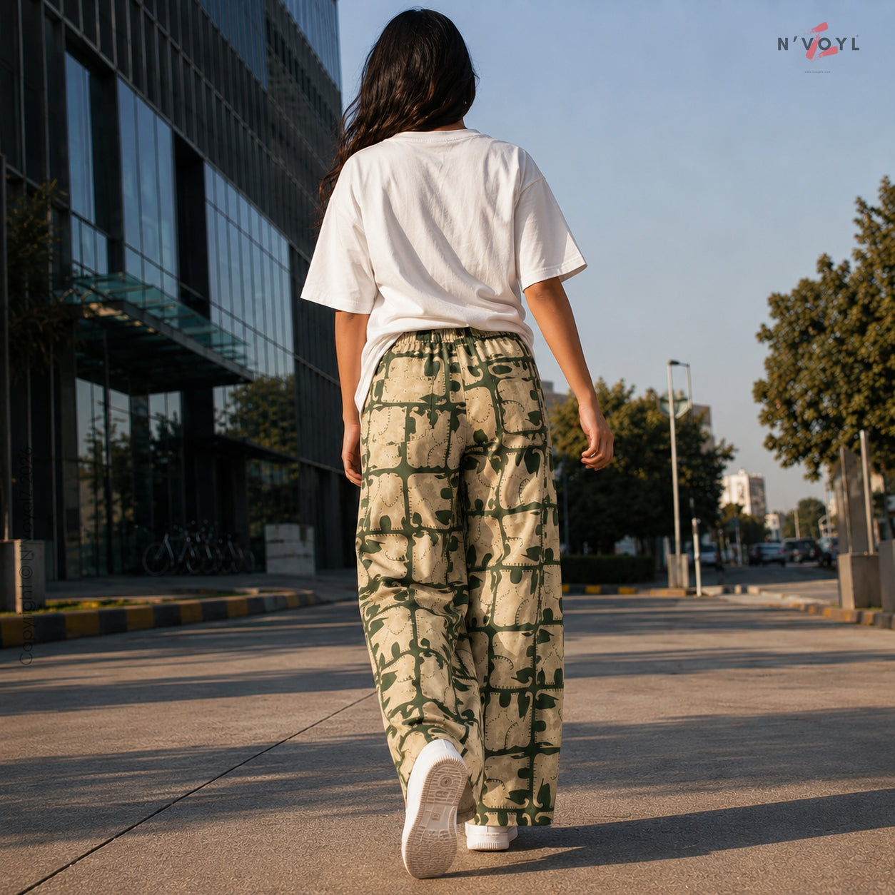 Elephant Print Wide Pants