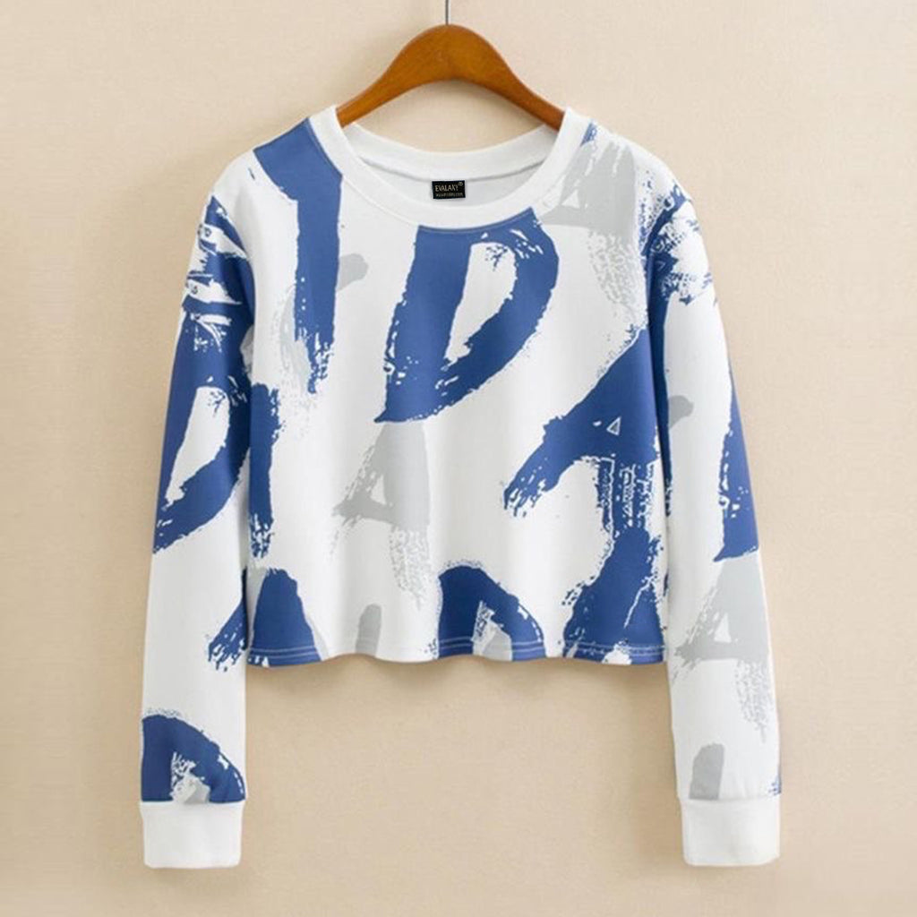 Abstract Brush Stroke Oversized Crop Top