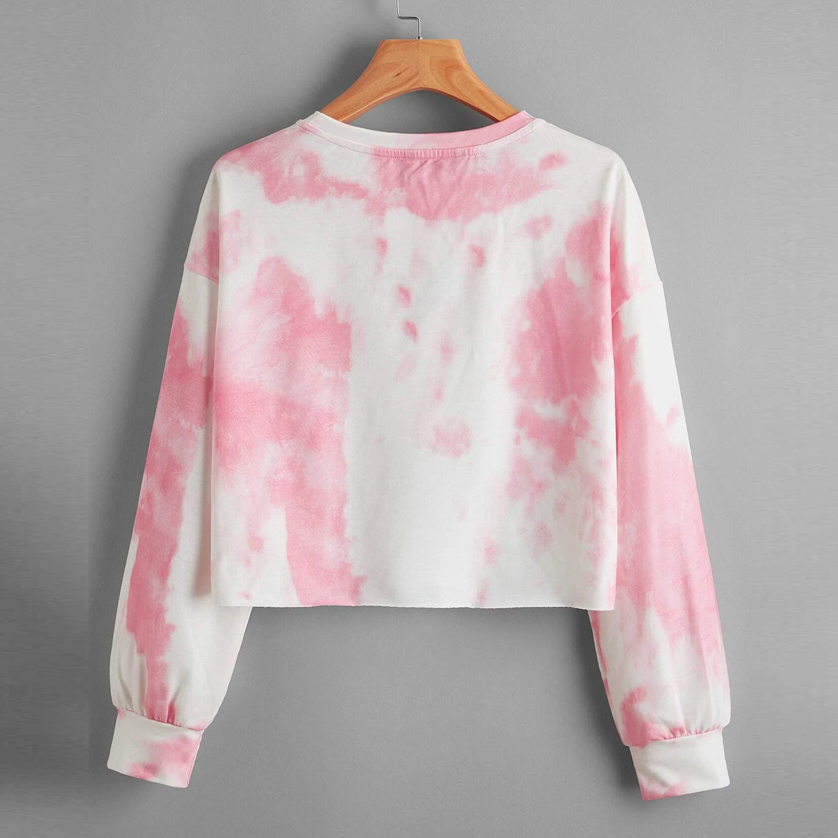 Pink Tie-Dye Oversized Crop Top
