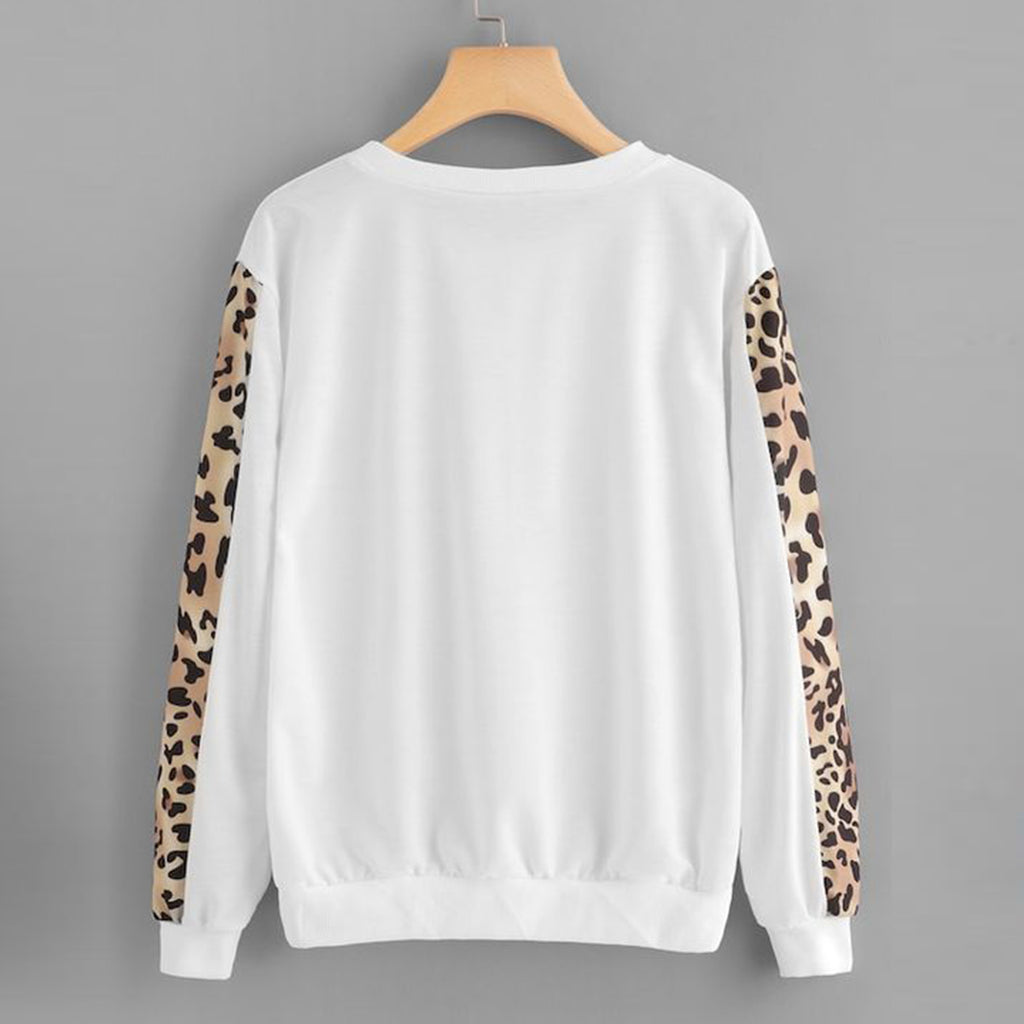Leopard Print Sleeve Full Sleeve T-Shirt