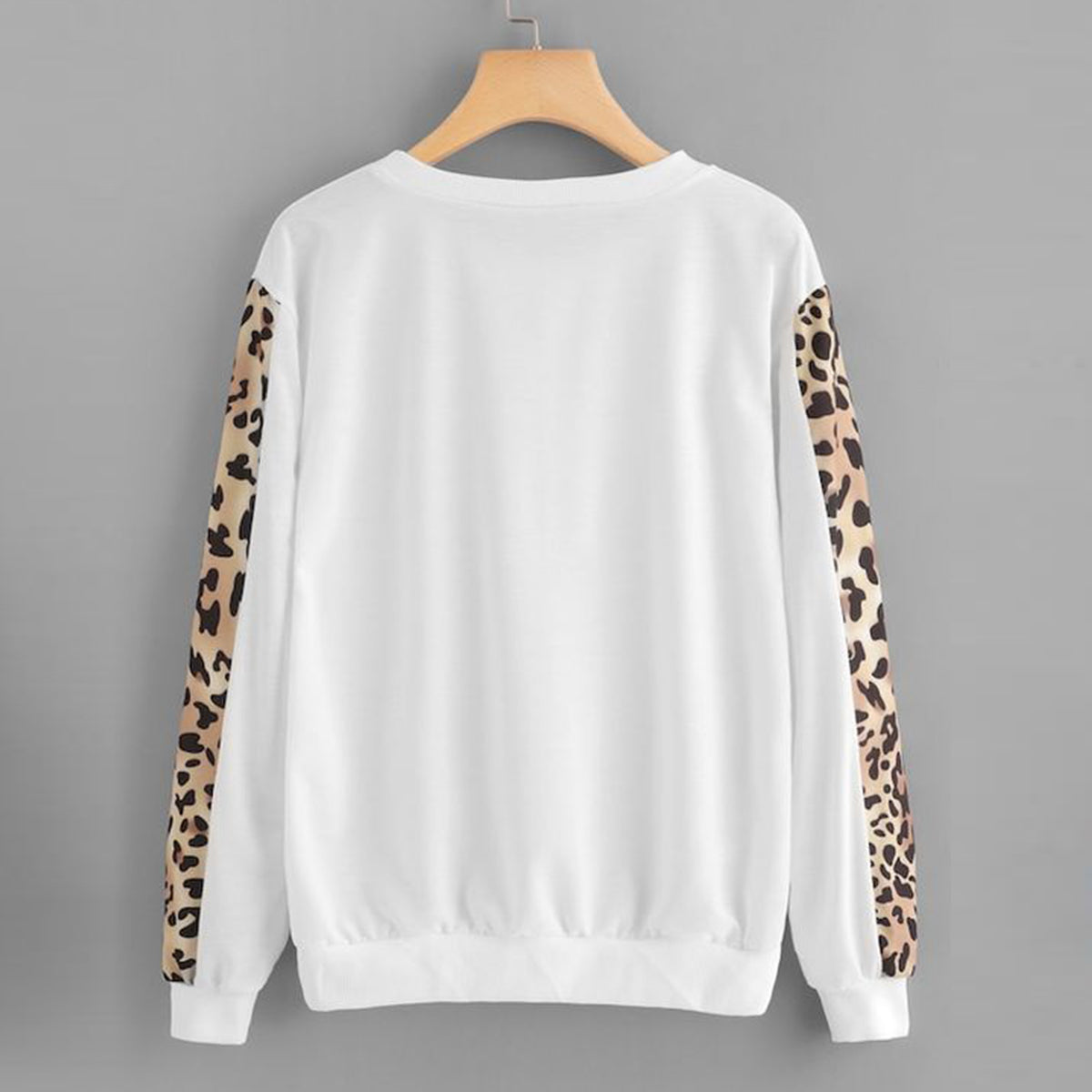 Leopard Print Sleeve Full Sleeve T-Shirt