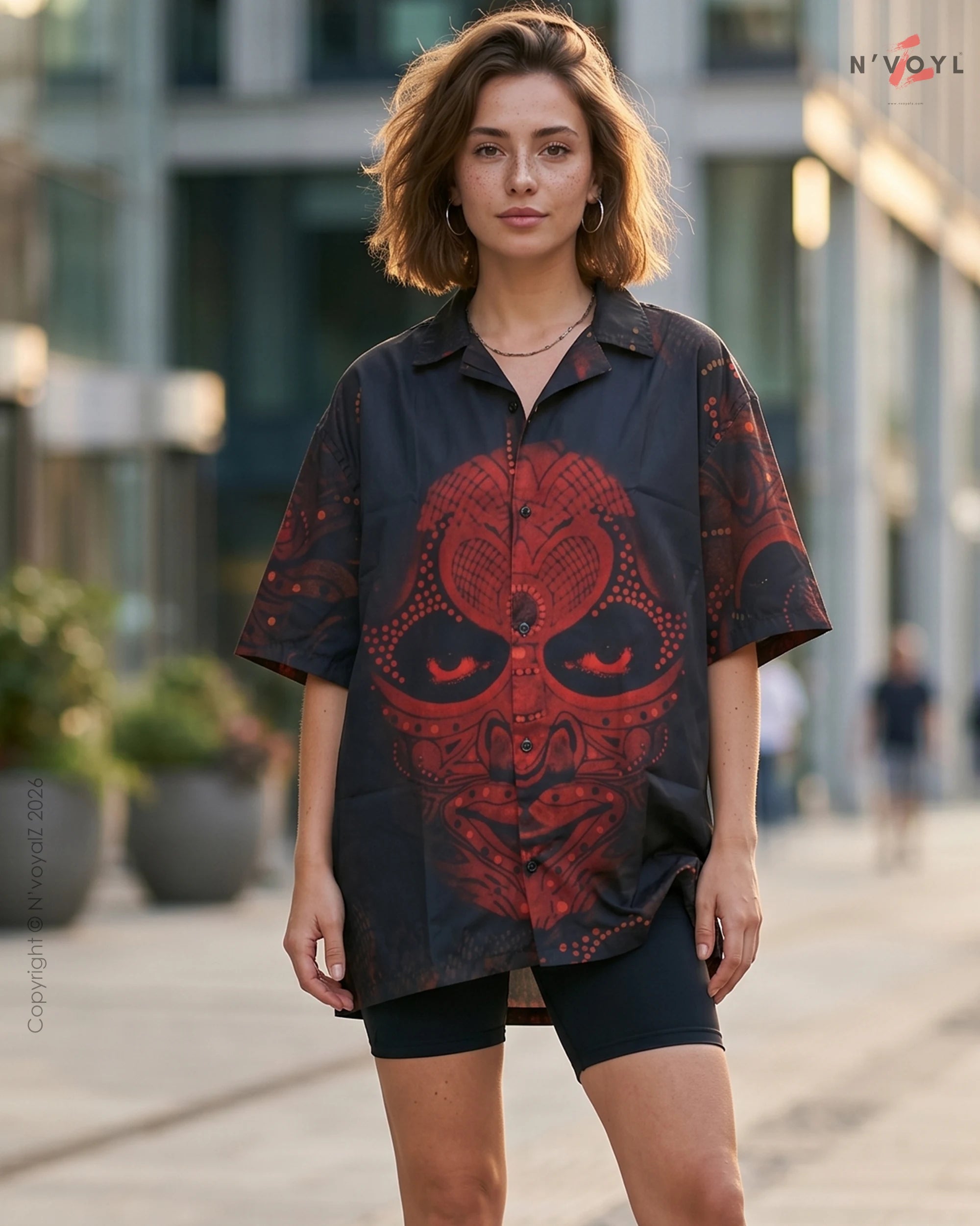 Inferno Mask Oversized Shirt