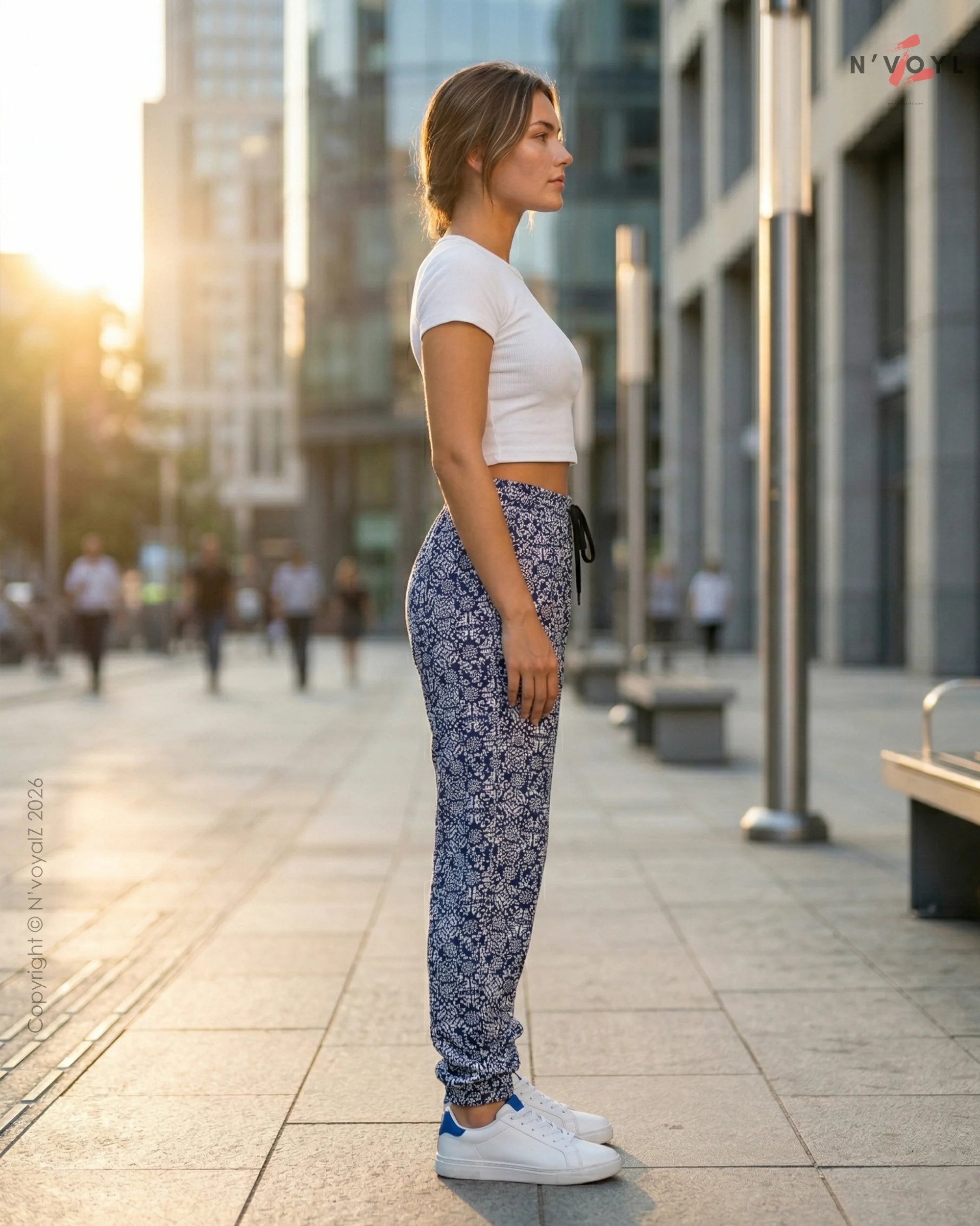 Indigo Bloom Jogger Pants