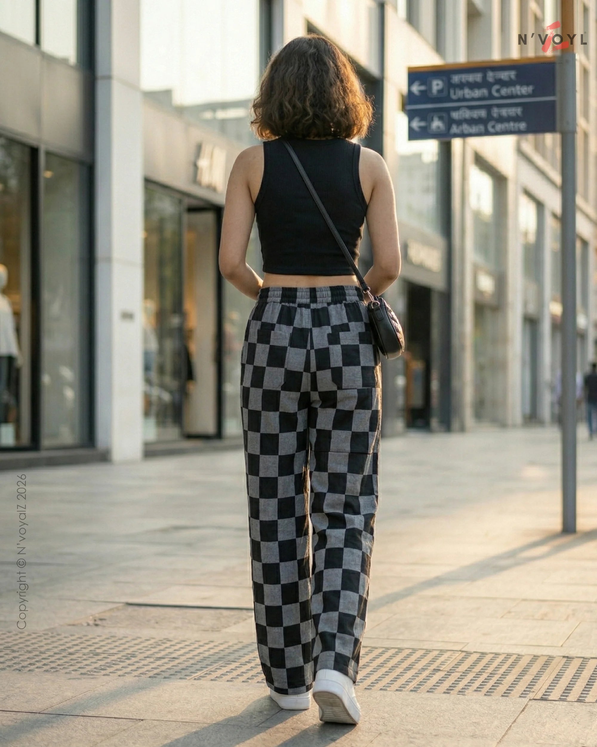 Urban Check Straight-Fit Pants