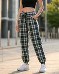 Classic Green Plaid Women Joggers