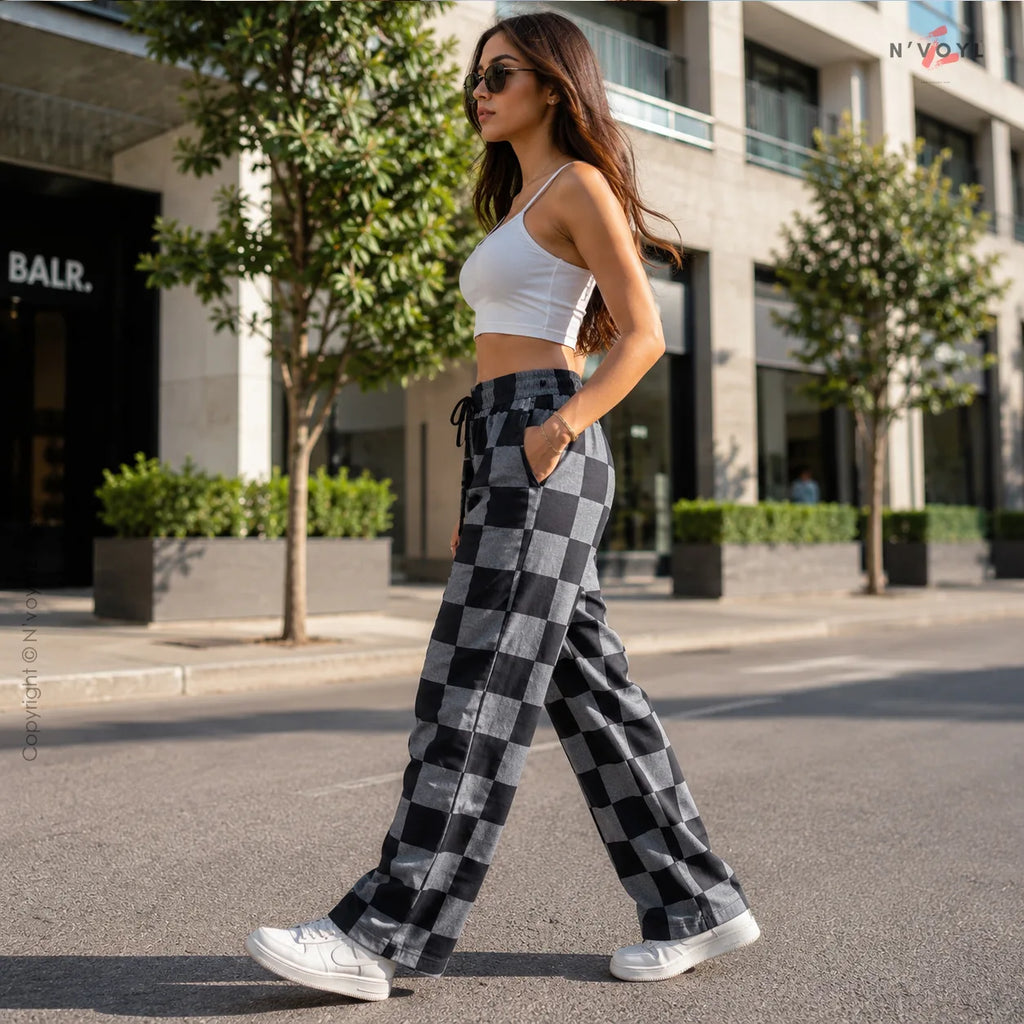 Urban Check Straight-Fit Pants