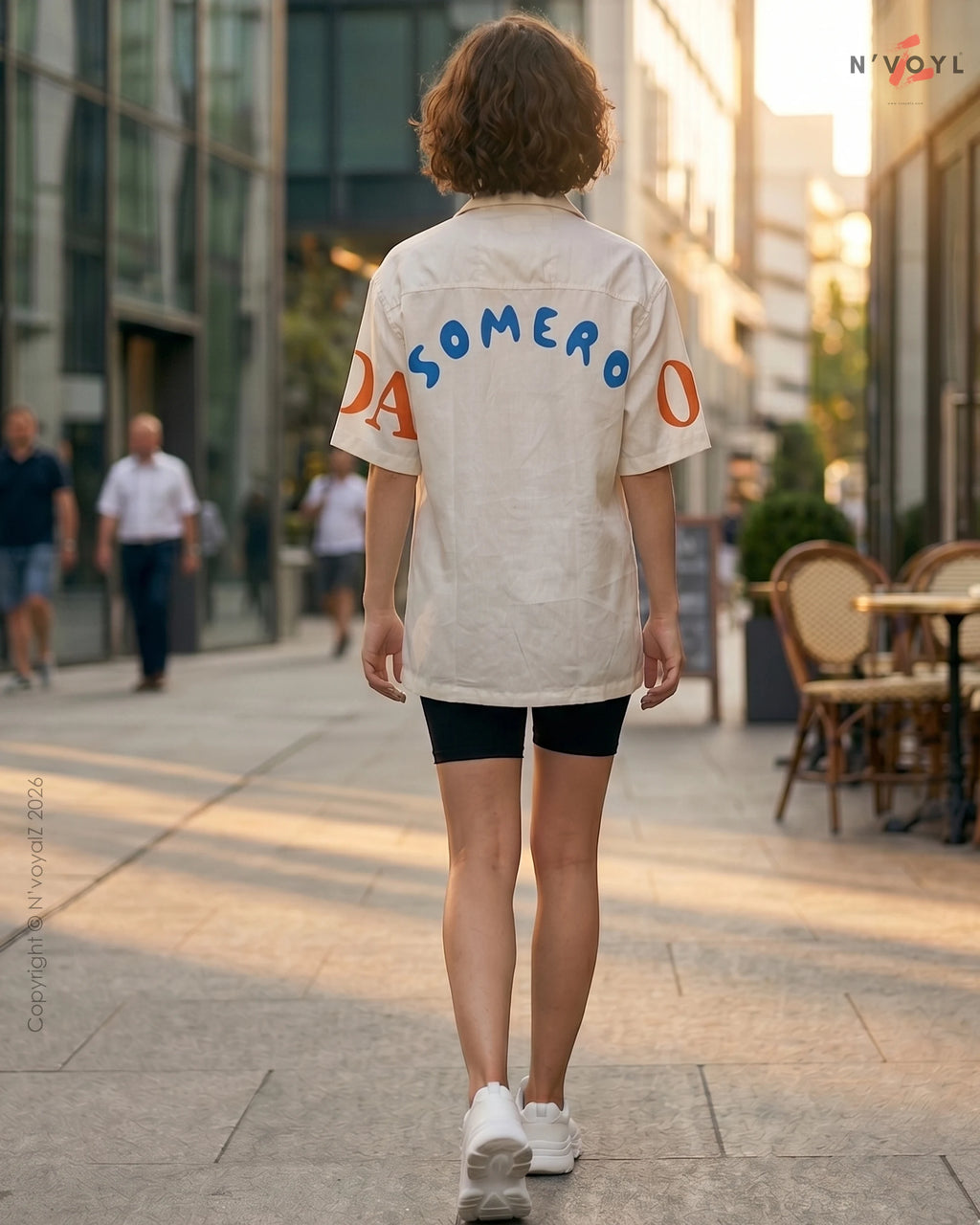 Retro Graphic Cuban Collar Shirt