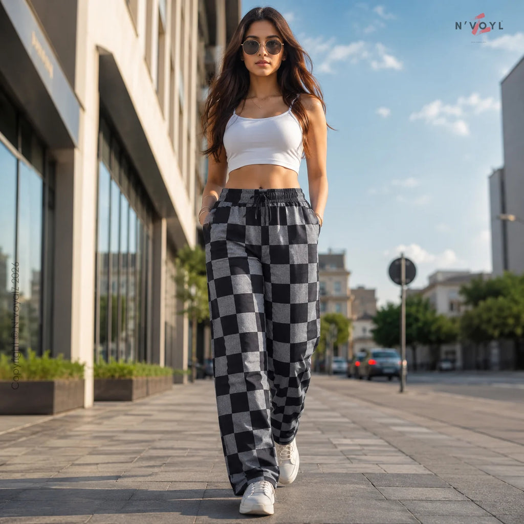 Urban Check Straight-Fit Pants