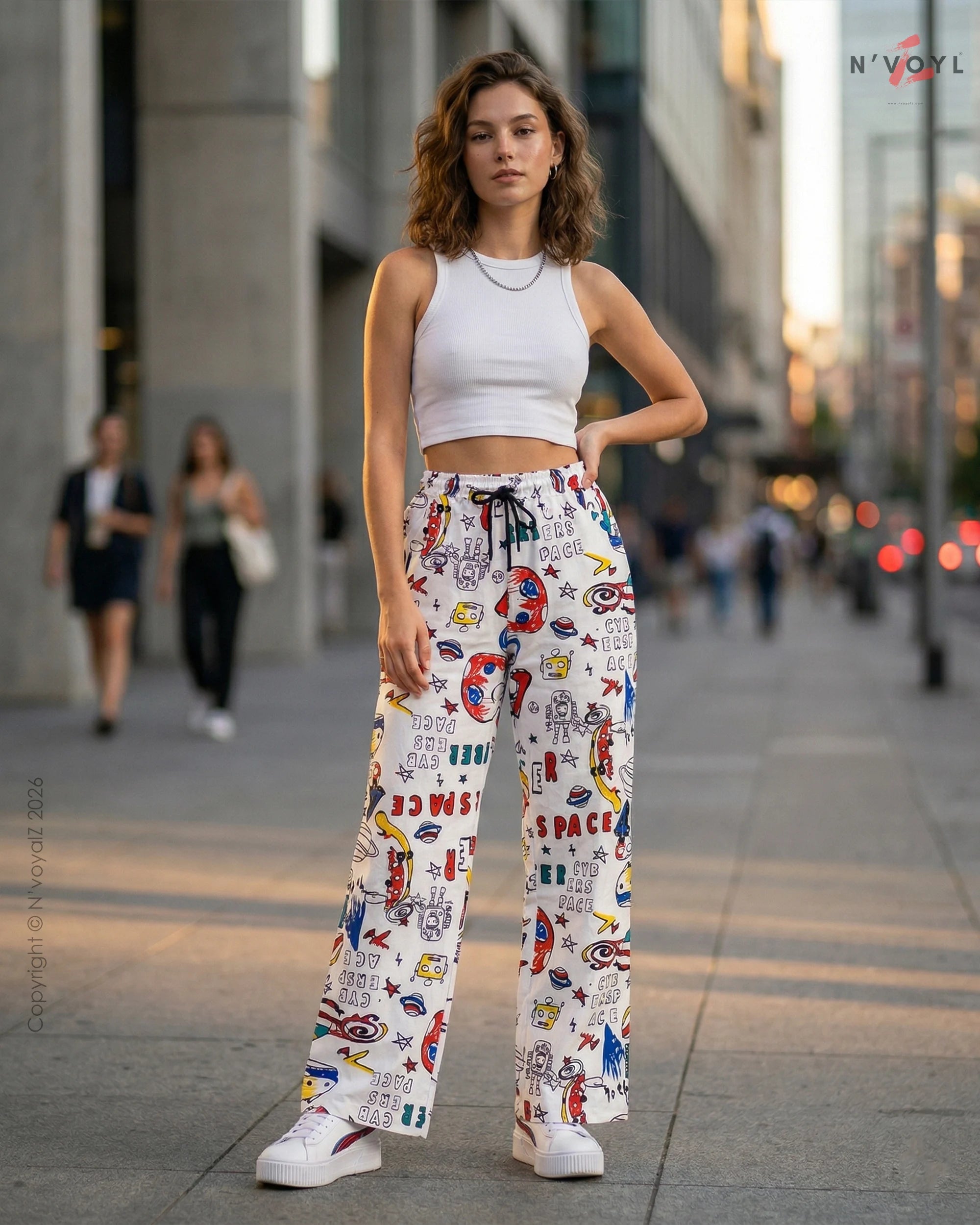 Cosmic Doodle Straight-Fit Pants