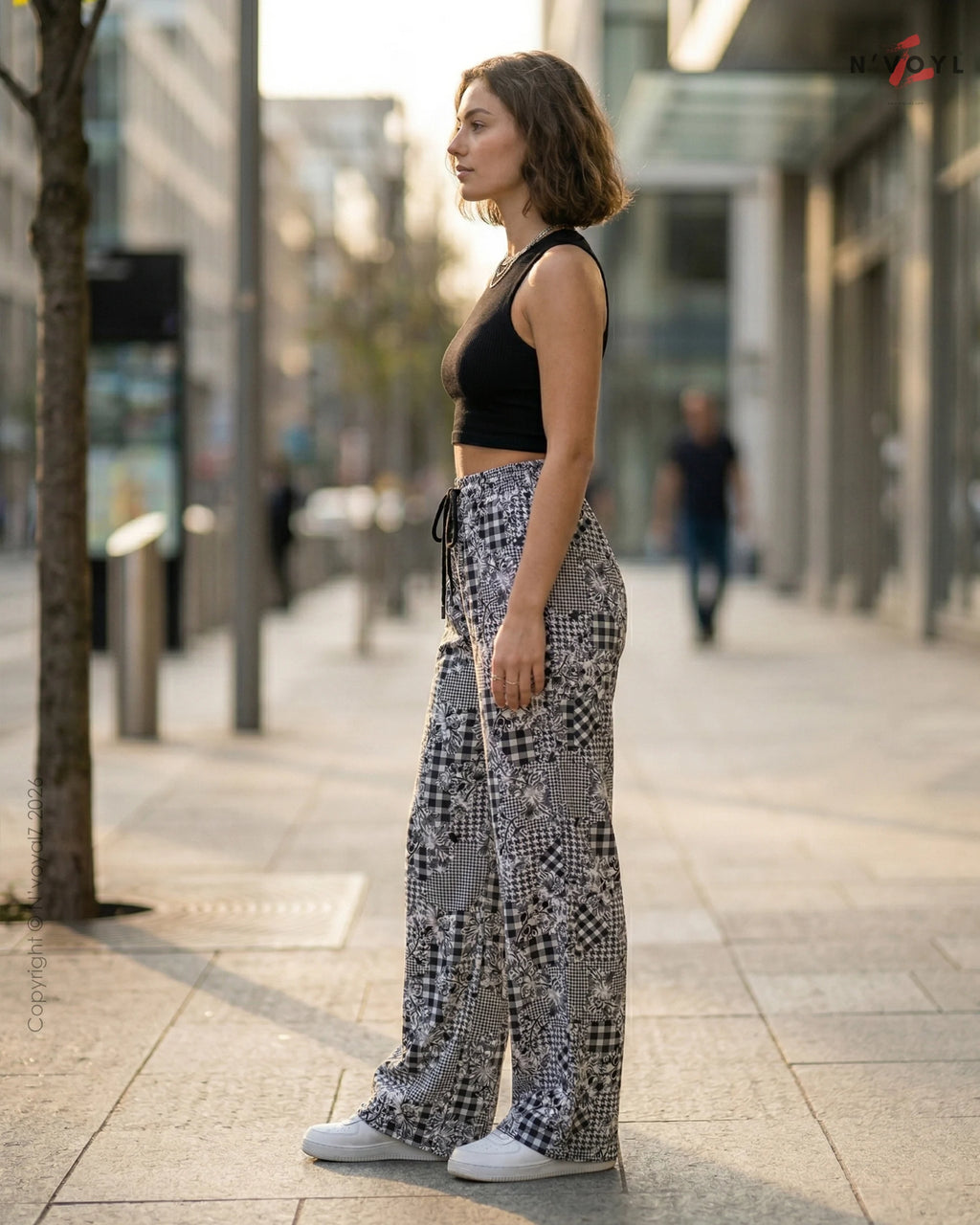Mono Patch Prints Wide-Leg Pants