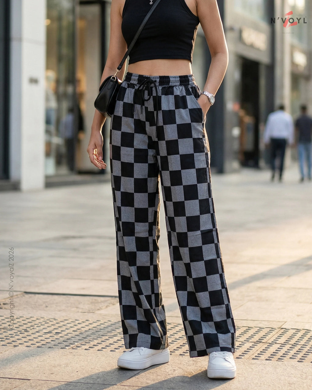 Urban Check Straight-Fit Pants