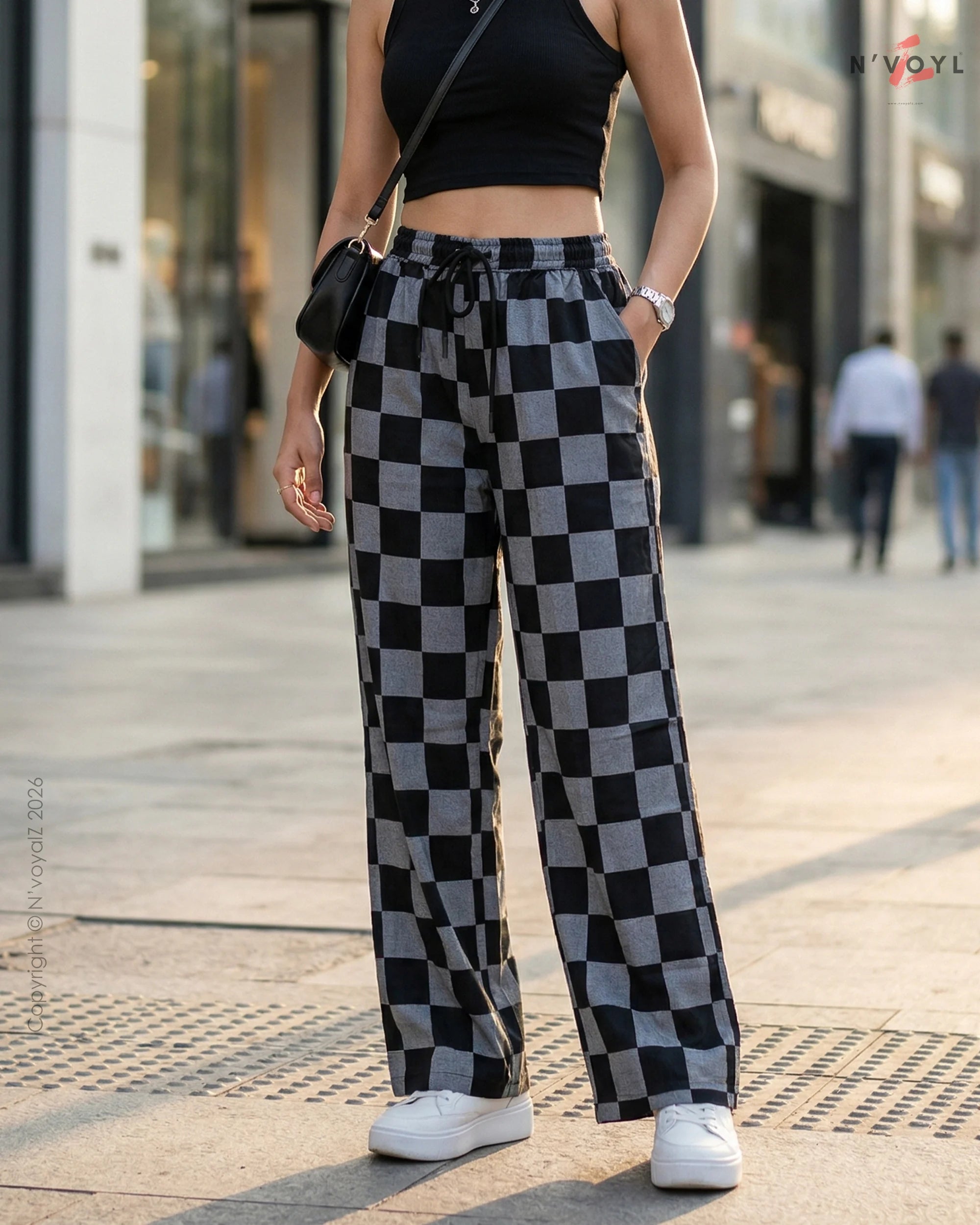 Urban Check Straight-Fit Pants