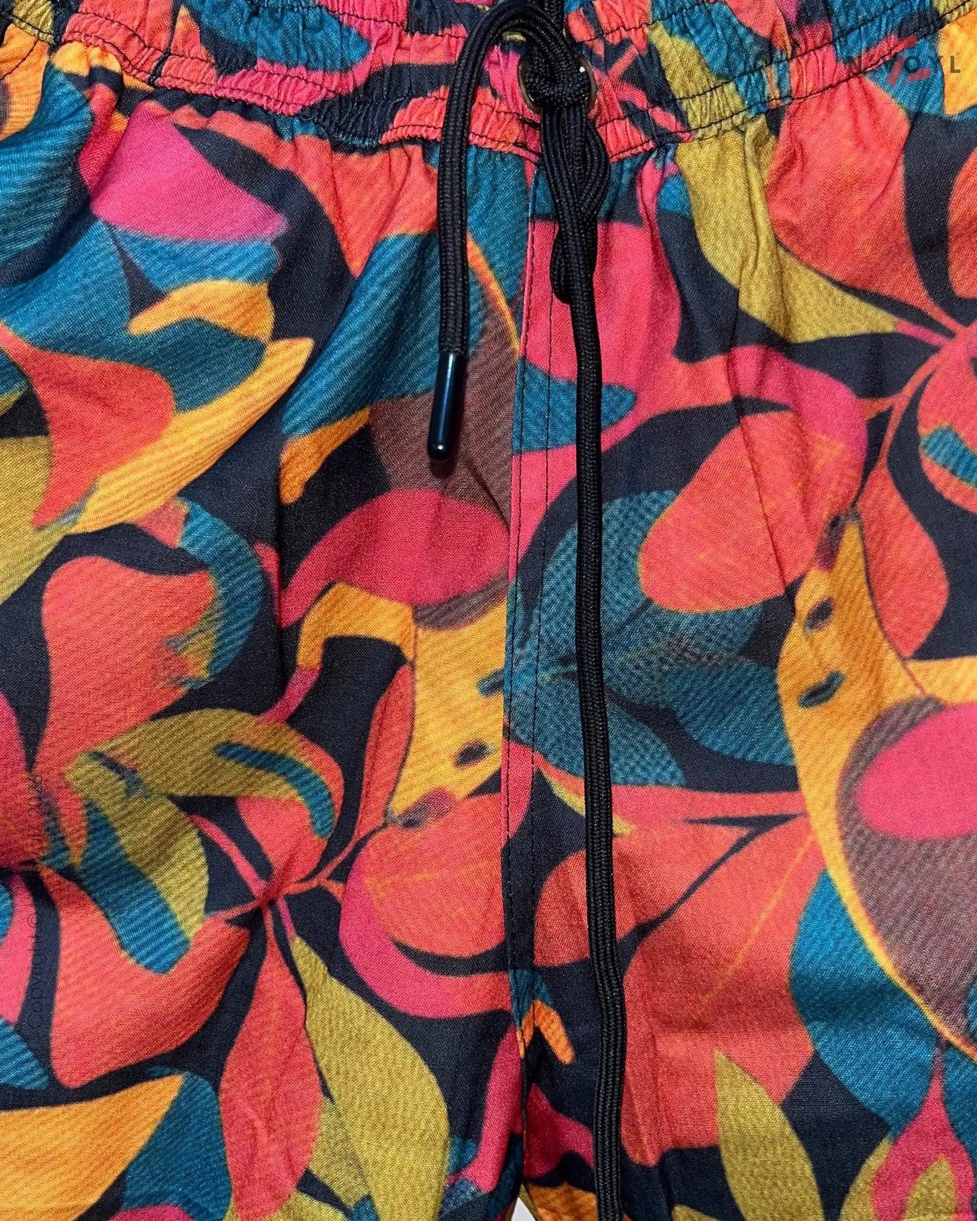 Gen Z Tropical Print Loose Fit Pants