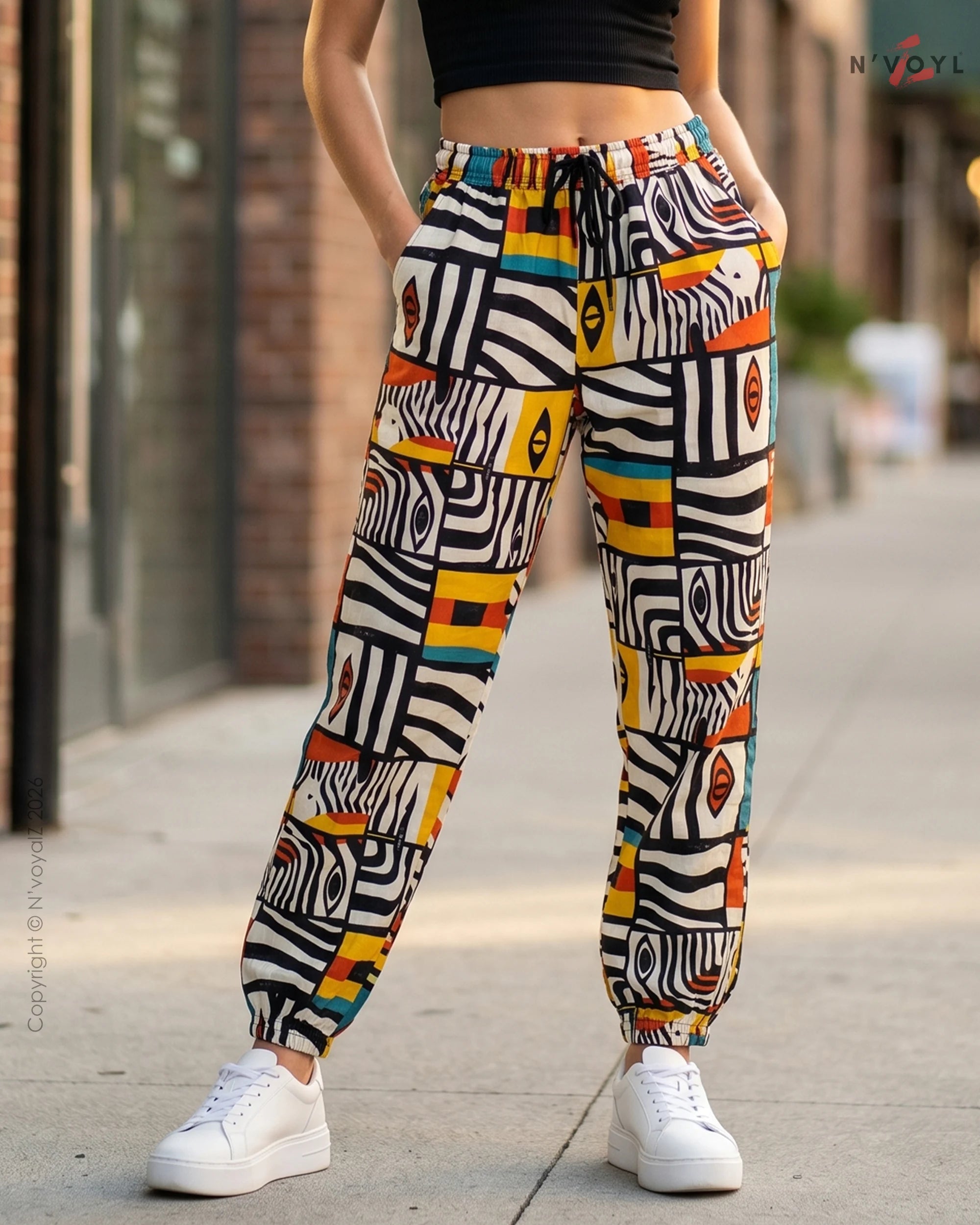 African Tribe Abstract Joggers