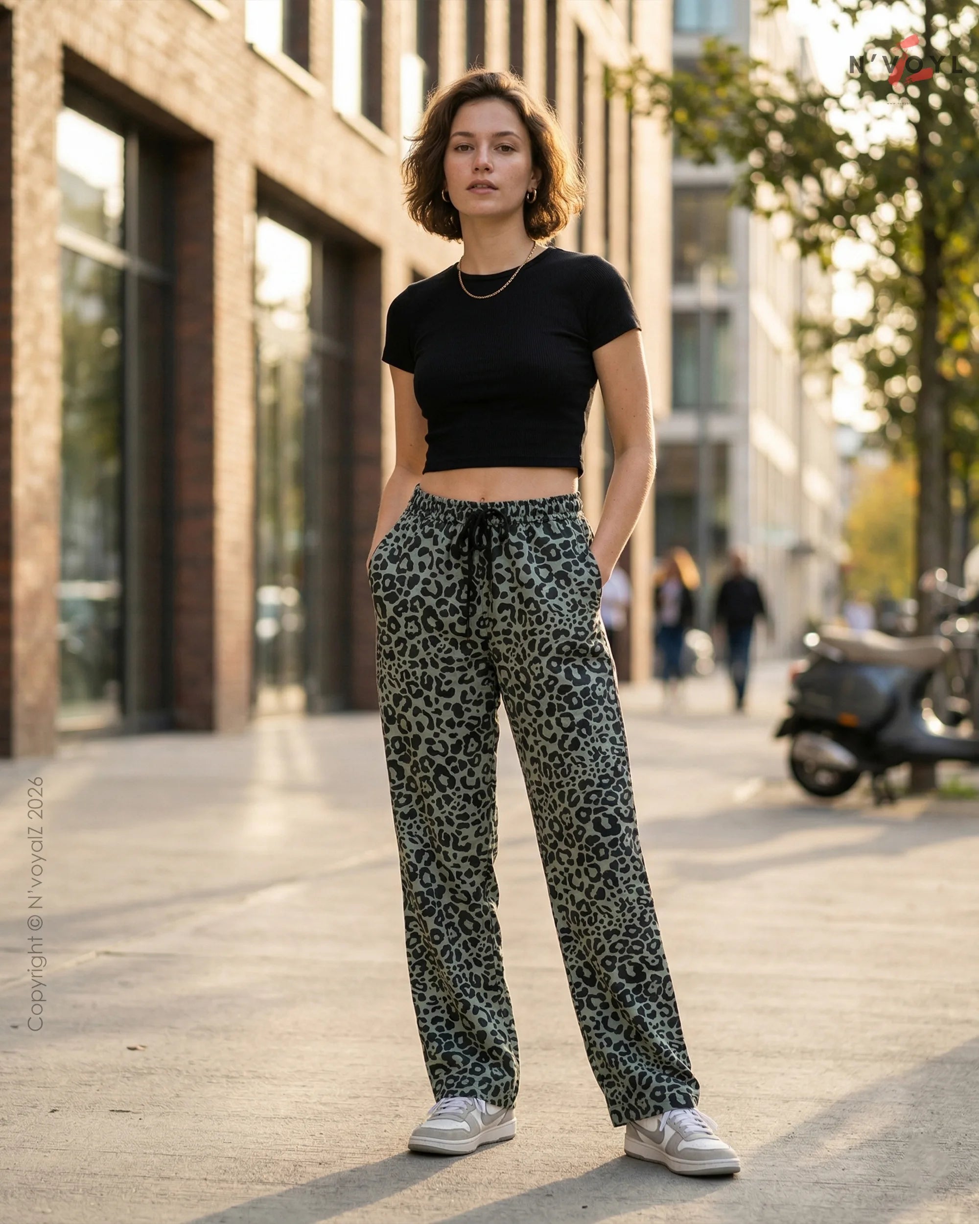 Urban Leopard Straight-Fit Pants