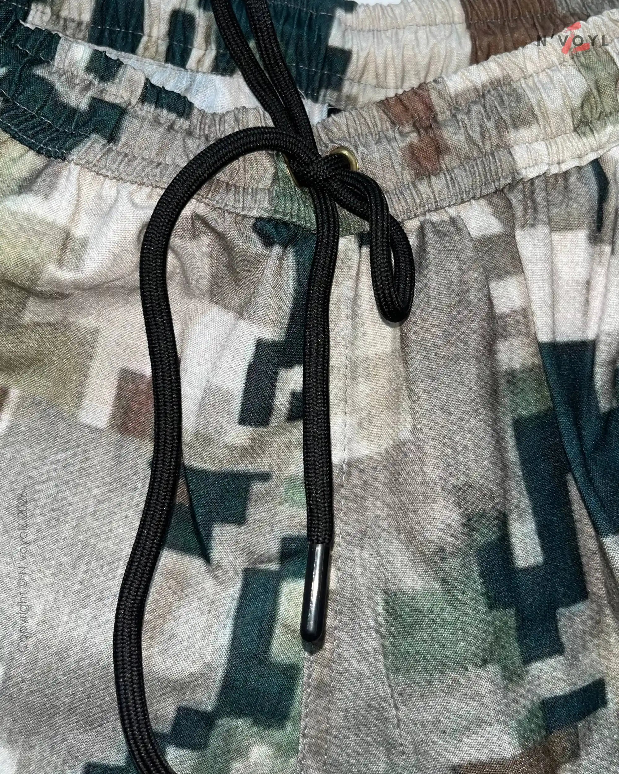 Korean Style Military Print Loose Fit Pants