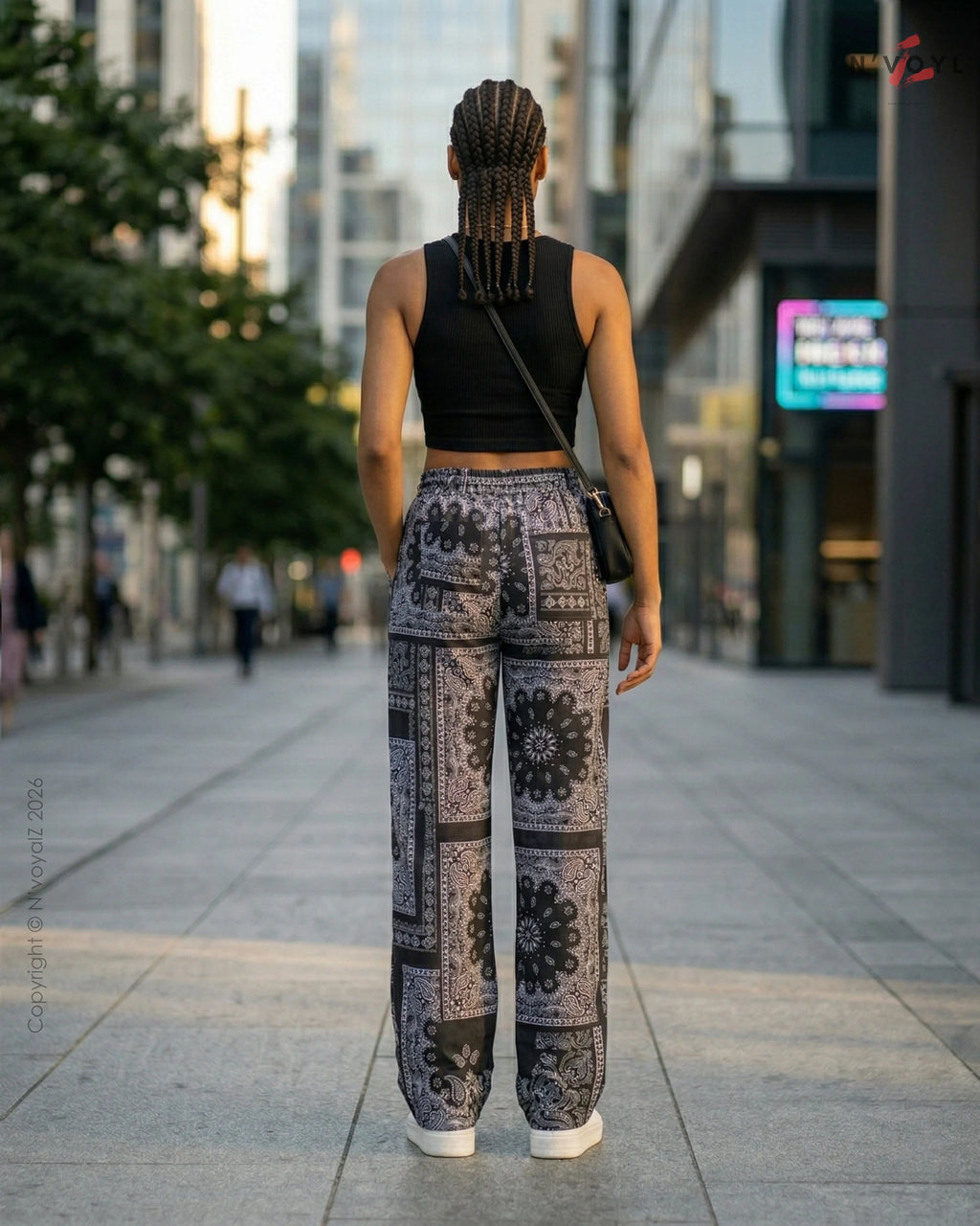 Midnight Bandana Straight-Fit Pants