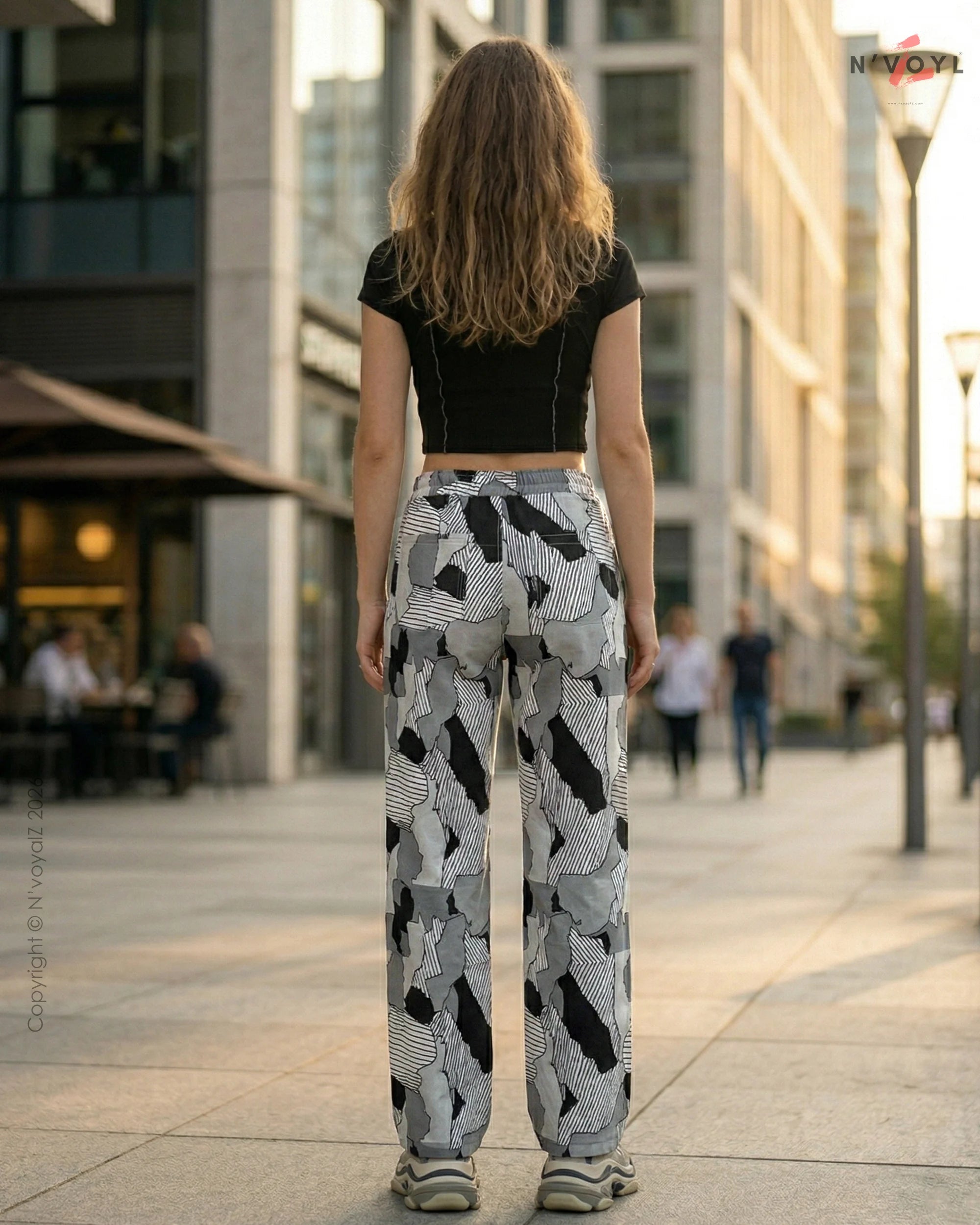 Urban Shadow Grey Camo Wide-Leg Pants