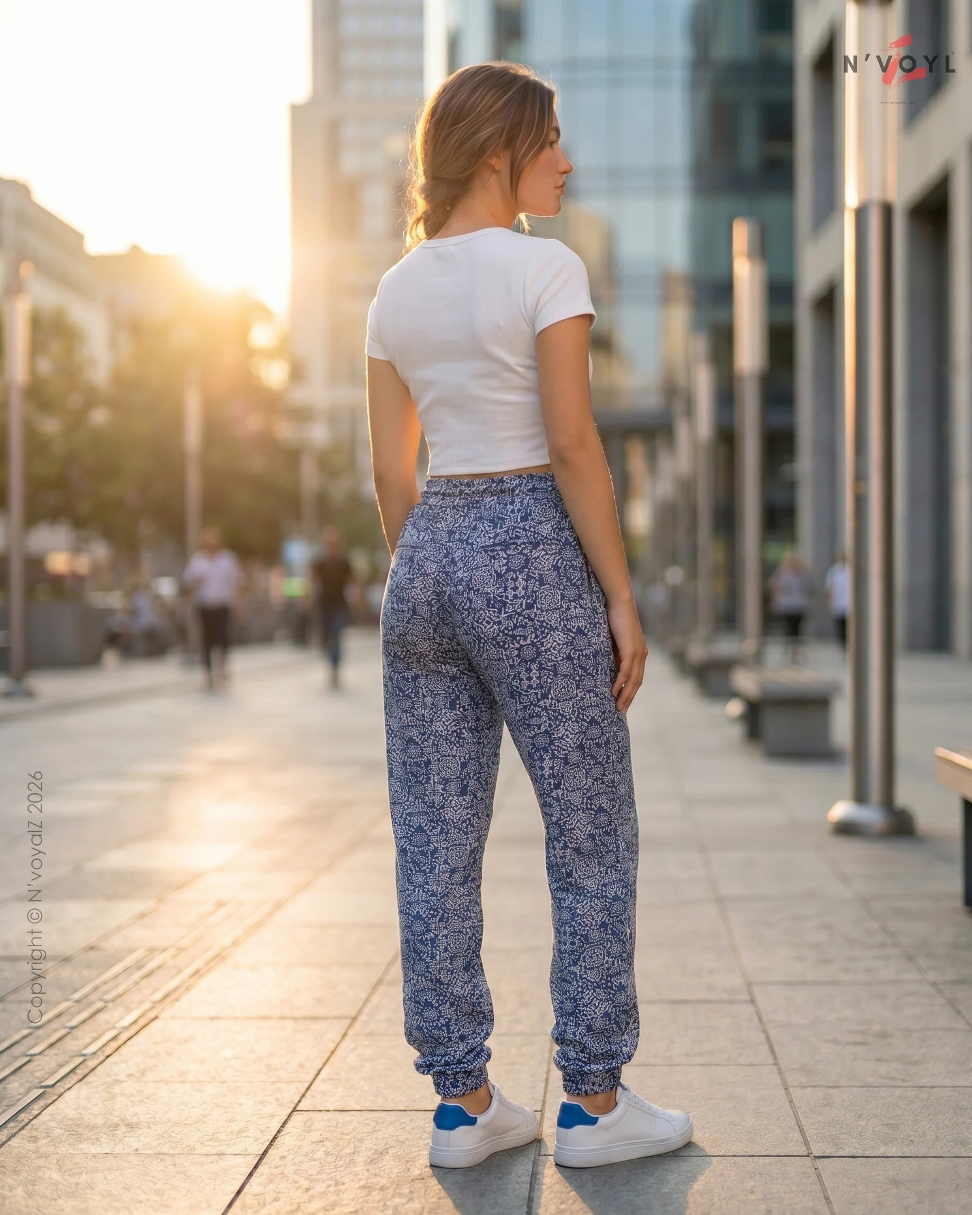 Indigo Bloom Jogger Pants