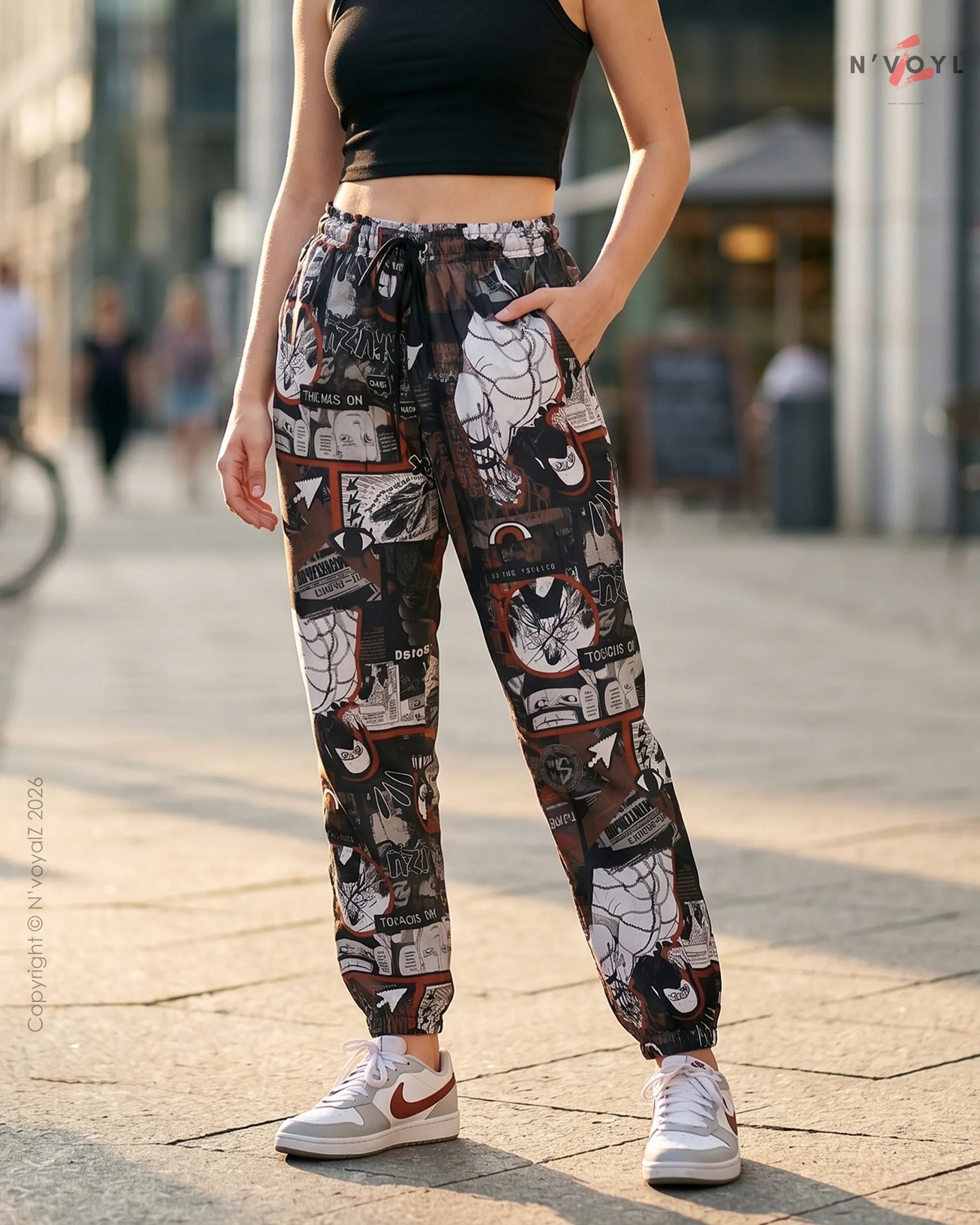 Street Social Cartoon Graphic Joggers