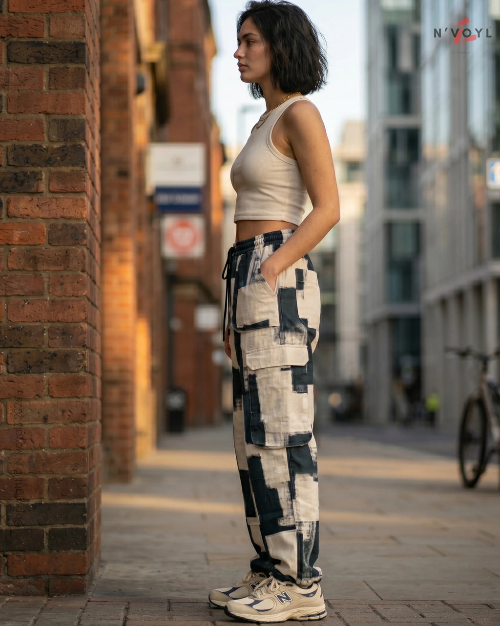 Mono Grid Cargo Pants