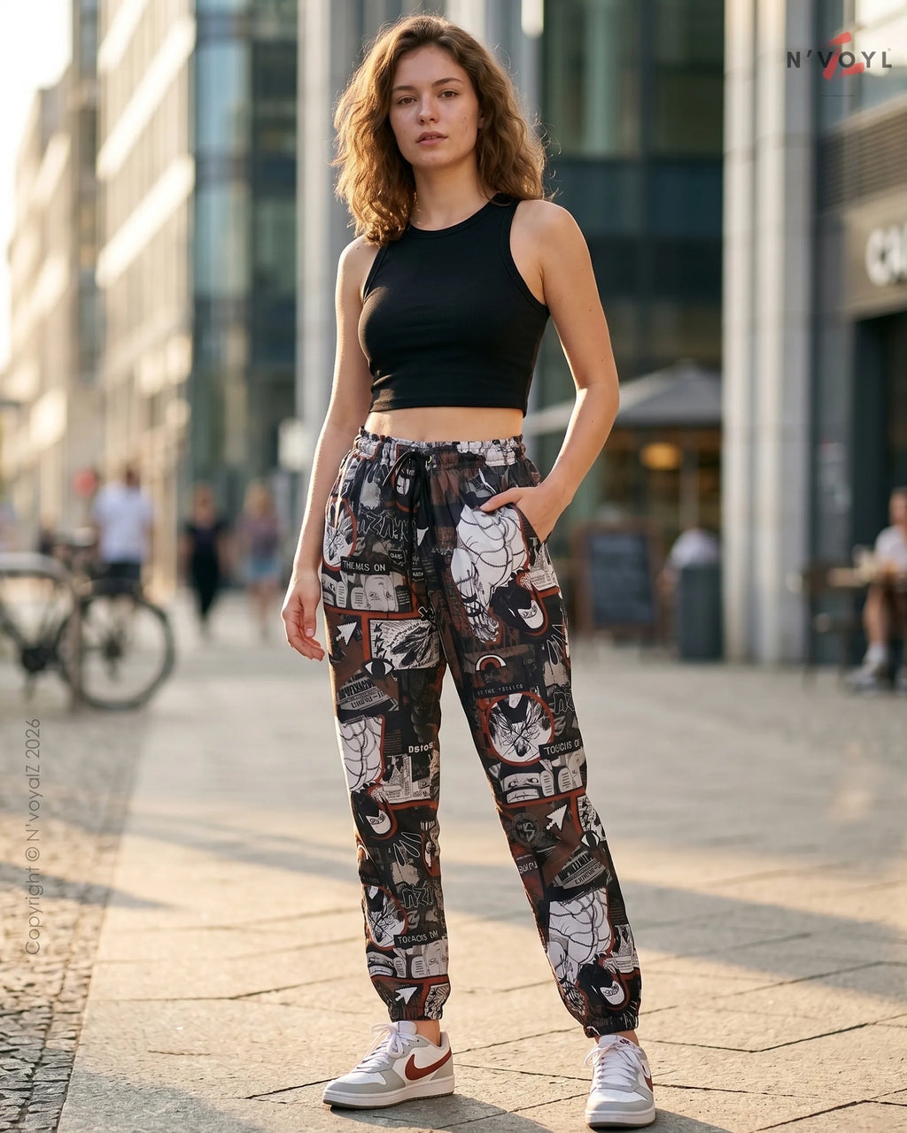 Street Social Cartoon Graphic Joggers