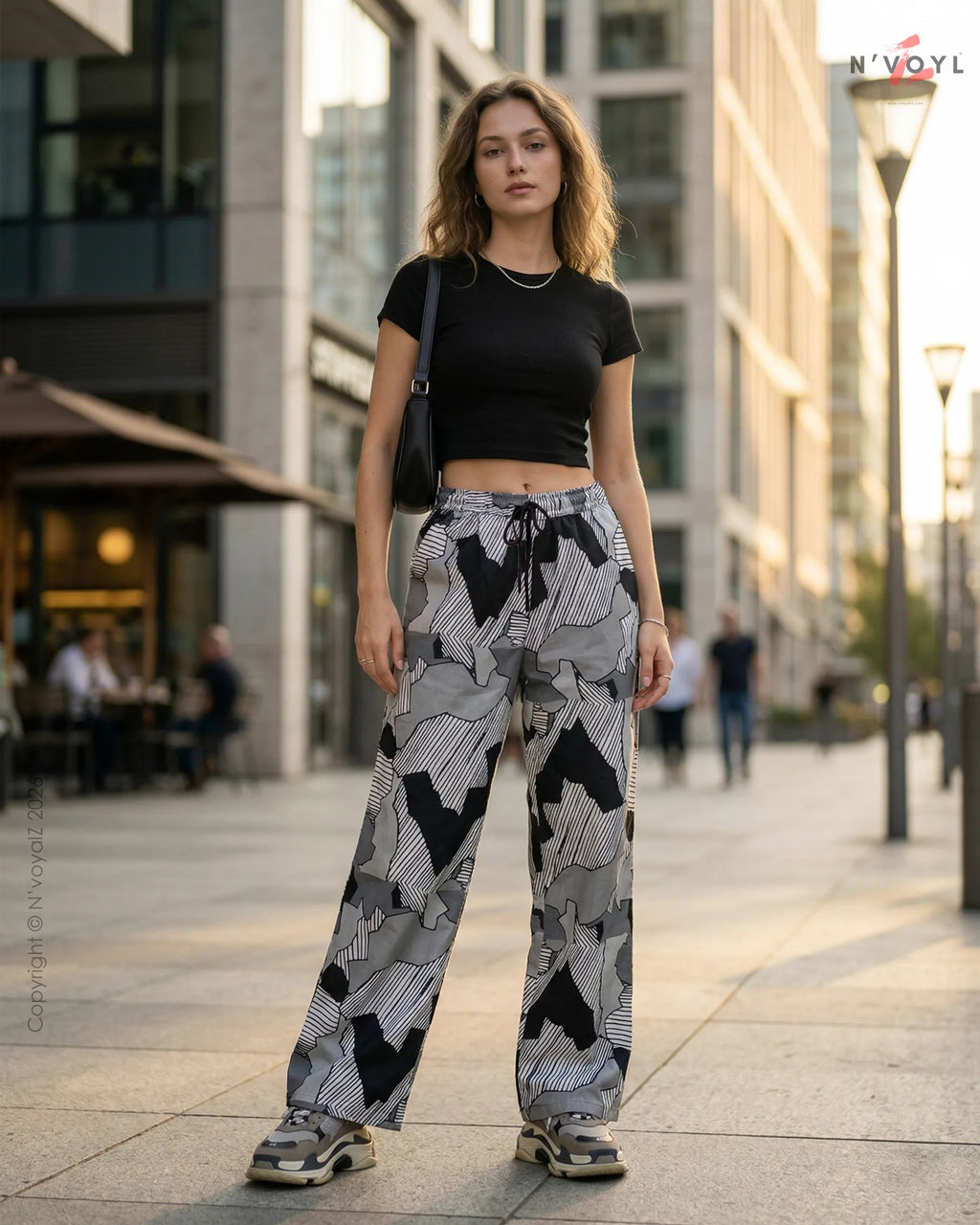 Urban Shadow Grey Camo Wide-Leg Pants