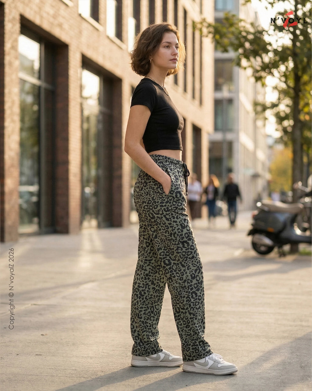 Urban Leopard Straight-Fit Pants
