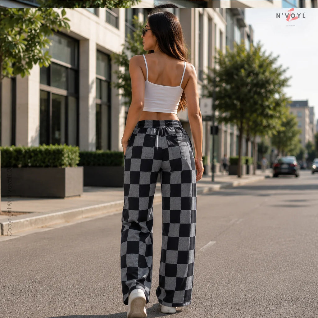 Urban Check Straight-Fit Pants