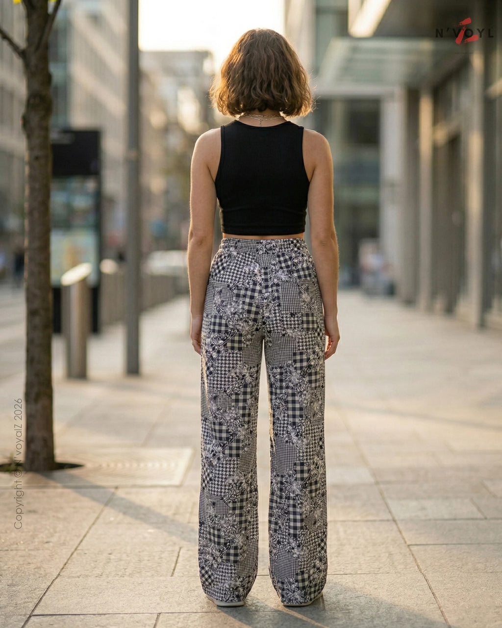 Mono Patch Prints Wide-Leg Pants