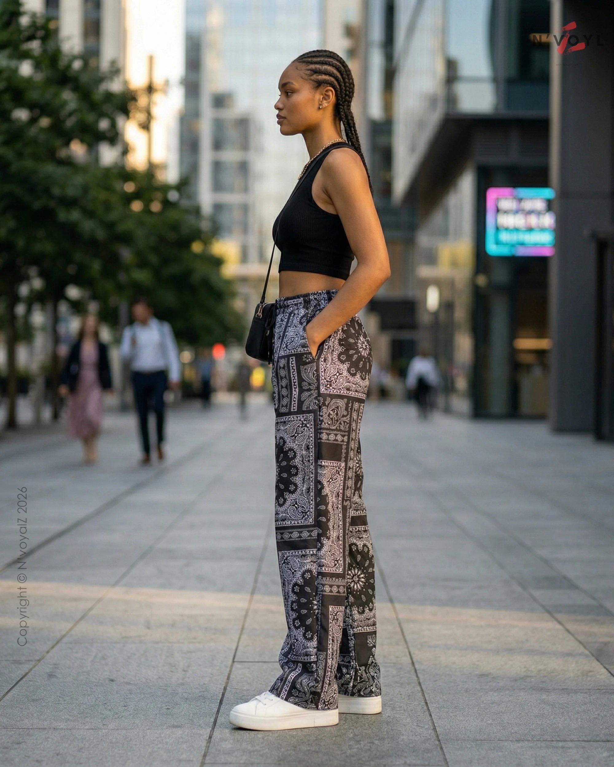 Midnight Bandana Straight-Fit Pants